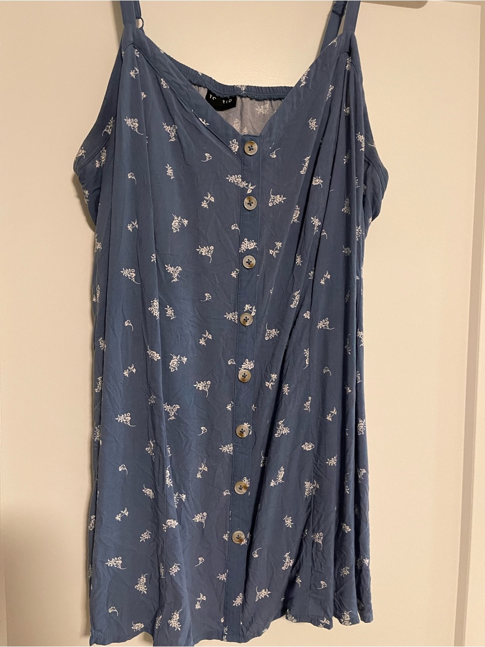 Torrid Blue and White Flowy Tank with Adjustable Straps - 2x